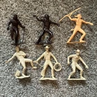 Vtg Original Louis Marx 6" in Cowboys & Indiand Plastic Figures 1960's Lot of 6