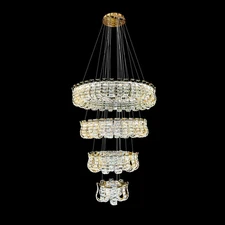Luxury 4-Tier Gold Crystal LED Chandelier