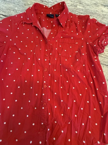 gloria vanderbilt Blouse Polkadot Size M Red - Picture 4 of 10