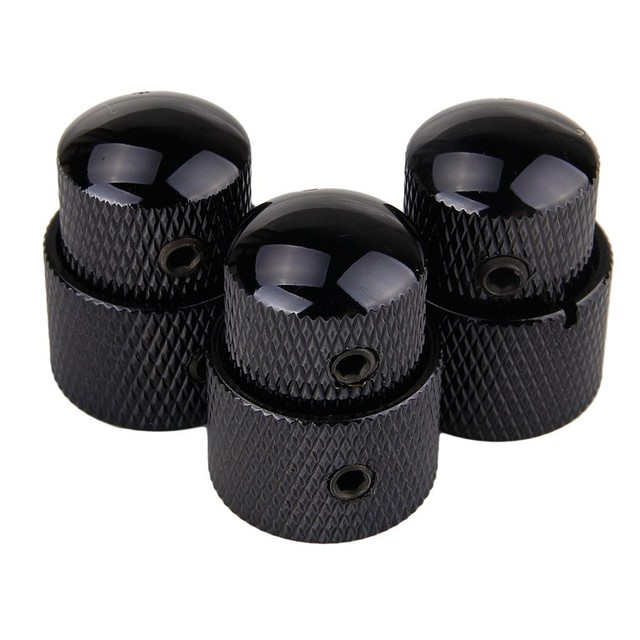 3 X Black Dual Concentric Metal Guitar Volume Tone Blend Control Stack