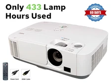 NEC P401W 3LCD Projector 4000 Lumens HD 1080i HDMI - Only 433 Lamp Hours Used!