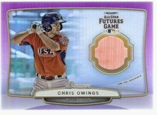 CHRIS OWINGS BAT PURPLE ROOKIE SERIAL #9/10 2013 BOWMAN ALL-STAR FUTURES GAME AZ