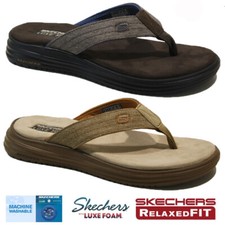 MENS SKECHERS SPORTS BEACH HOLIDAY SHOWER SLIDERS GYM FLIP FLOPS MULES SANDALS