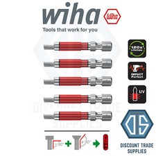 Wiha 5 Pack Drill TY Bits Set 49mm Hex SW4 Impact Duty 42125 GERMAN POWER DRILL
