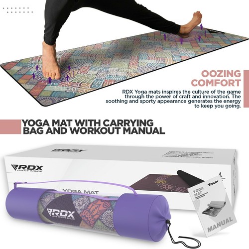 Yoga Mat Thick by RDX, Exercise Mat, Workout Mat, Fitness Mat, Pilates, 6MM - Picture 32 of 98
