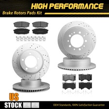 For Toyota Sequoia Tundra Front Rear Disc Rotors Ceramic Brake Pads