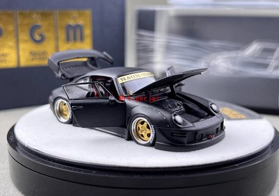TG PGM 1:64 Matte Black RWB 993 Round Classic Sports Model Diecast Metal Car New