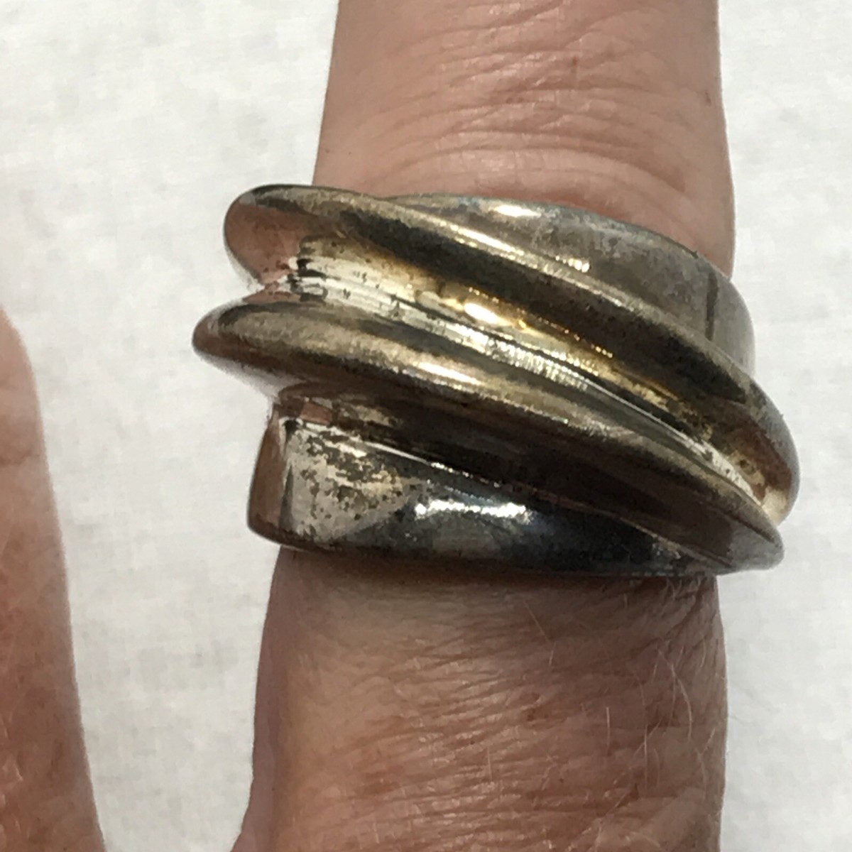 Vintage USA Made Sterling SIlver Unique Swirl Design Bold Look