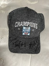 Bucky Irving Troy Franklin Signed Team Issued Holiday Bowl Hat 