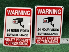 Private Property No Trespassing Sign, Video Surveillance Signs Outdoor 2 Pack