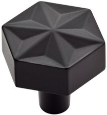  5 Pack 1 inch Modern Geometric Knob Flat Black