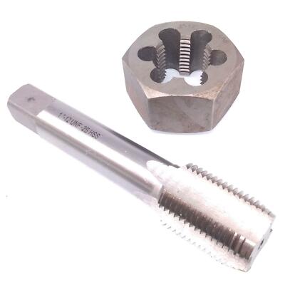 US Stock HSS 1''-12 Tap & 1''-12 Hexagon Die Thread Right Hand Set