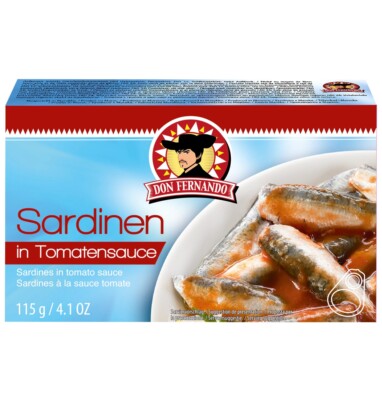 Don Fernando Sardinen in Tomatensauce 115g Zarte Sardinen   Filets