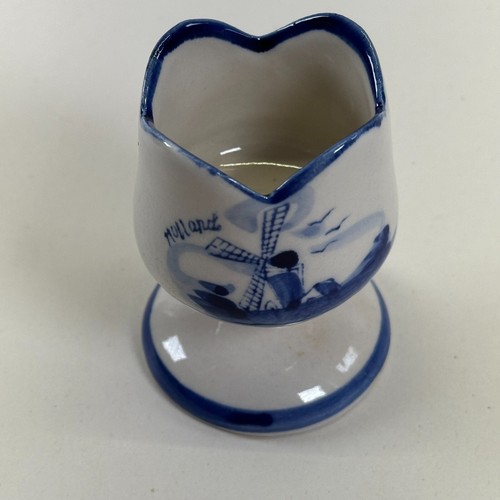 Delft Hand Painted Egg Cup - Windmill Holland - Vintage - Picture 2 of 6