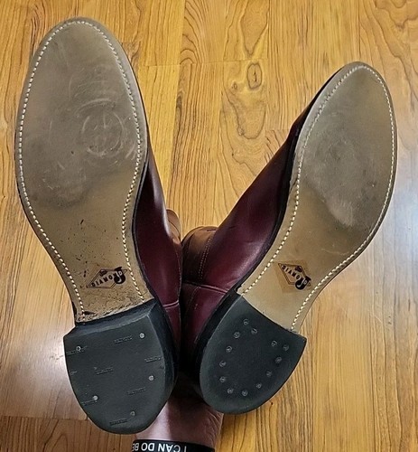 Justin Diamond J Herren Cowboystiefel Stil 3037 Gr. 9D Burgund EUC - Bild 7 von 13