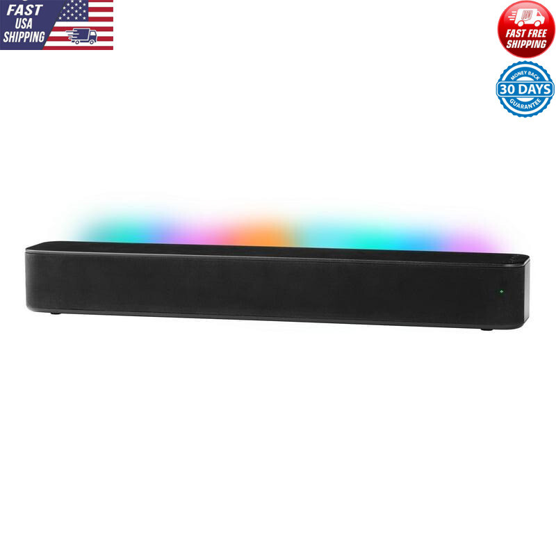 LED Soundbar 20 In Speaker Bluetooth Optical USB AUX Connections Colorful Lights-image