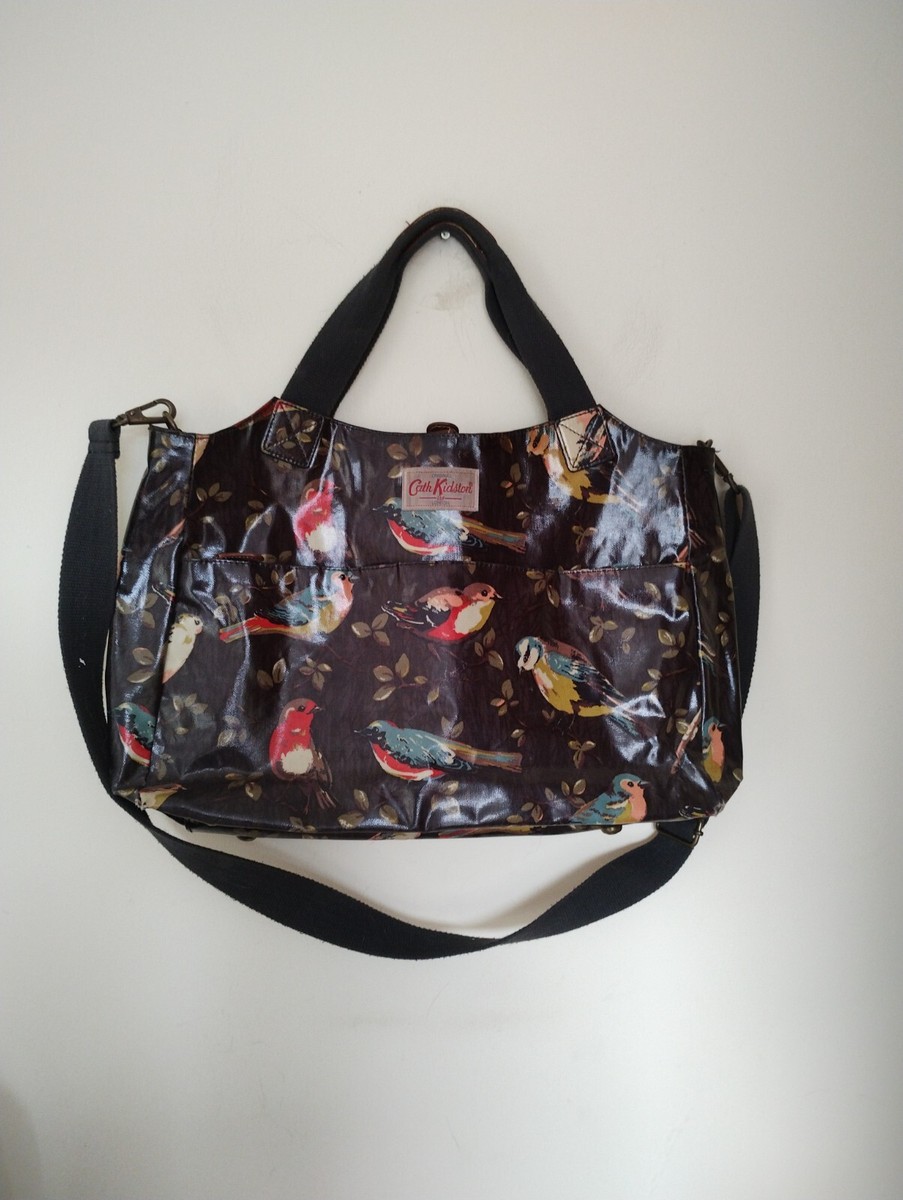 Large CATH KIDSTON Bird Print Oilcloth Crossbody Messenger Tote