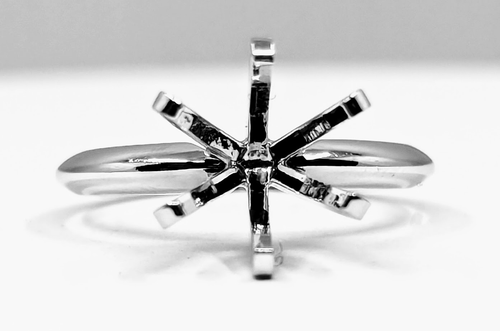 14K White Gold 6 Prong Ring Setting Solitaire Engagement Pre-Notched Round USA - Picture 5 of 8