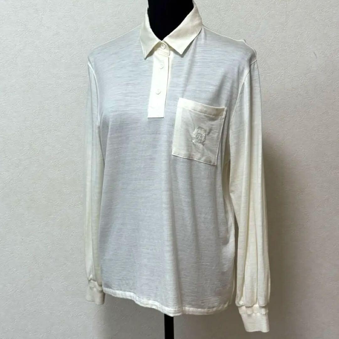 Christian Dior Sports Vintage Long Sleeve Polo Shirt Logo Wool