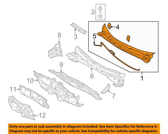 Parts & Accessories Original Hyundai 20112017 Accent Cowl Panel