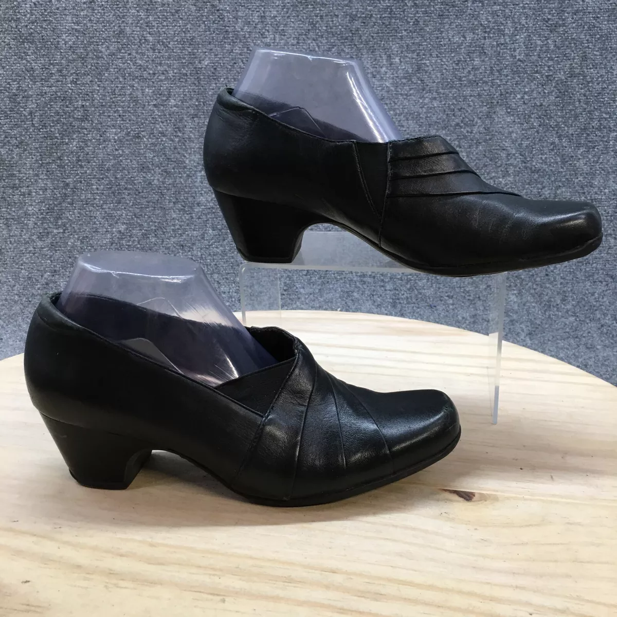 Clarks Everyday Active Air Shoes Womens 10 M Pumps Black Leather