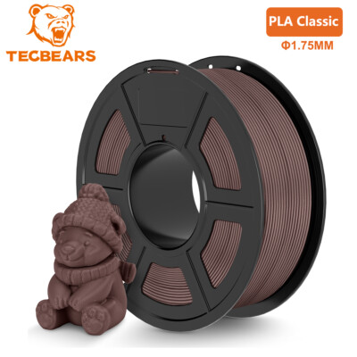TECBEARS PLA Classic 3D Printer Filament 600mm/s Filament 1.75mm 1KG Chocolate