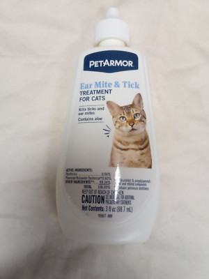 Petarmor Ear Mite Treatment for Cats, Ear Mite Medicine Kills Ticks and Ear Mite