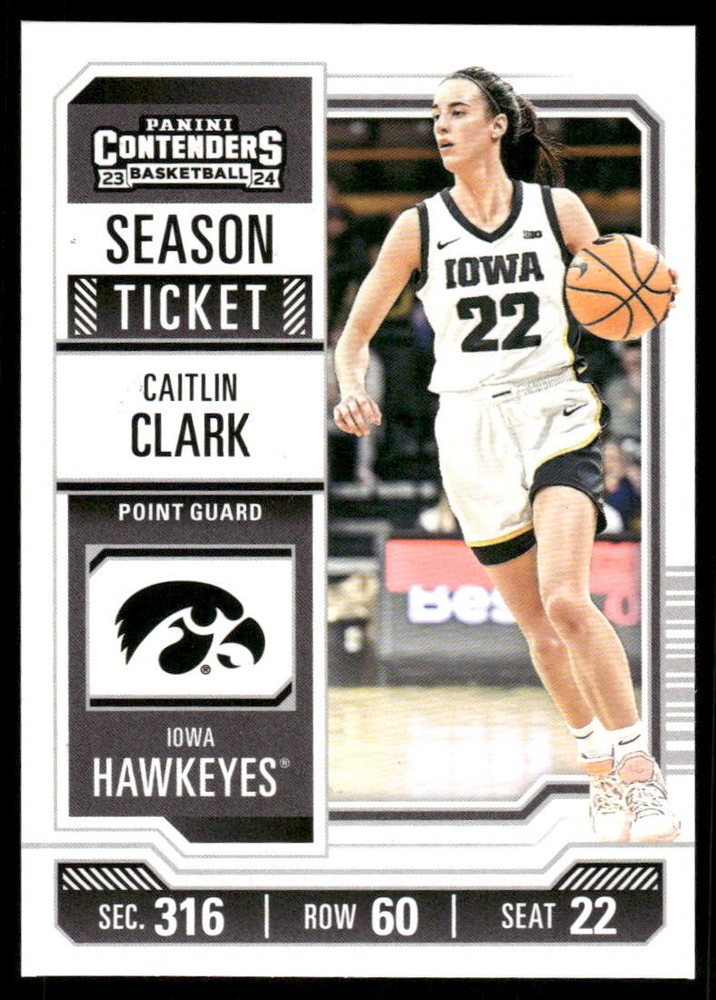 2024 Panini Caitlin Clark Collection Season Ticket CC3 Rookie Card