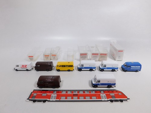 3x Wiking H0 1:87 455 camion MB/Mercedes Spedition Pönsgen s.g