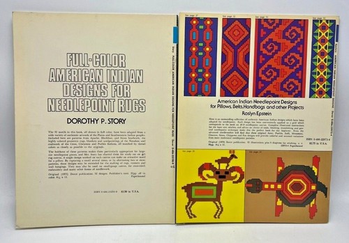 2 Dover Needlework Series-American Indian Needlepoint Designs-Rugs-Pillows-Belts - Picture 2 of 11