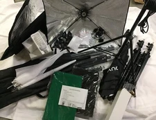 Andoer Softbox Backdrop Reflector Umbrella Kit for Photography with Lightbulbs