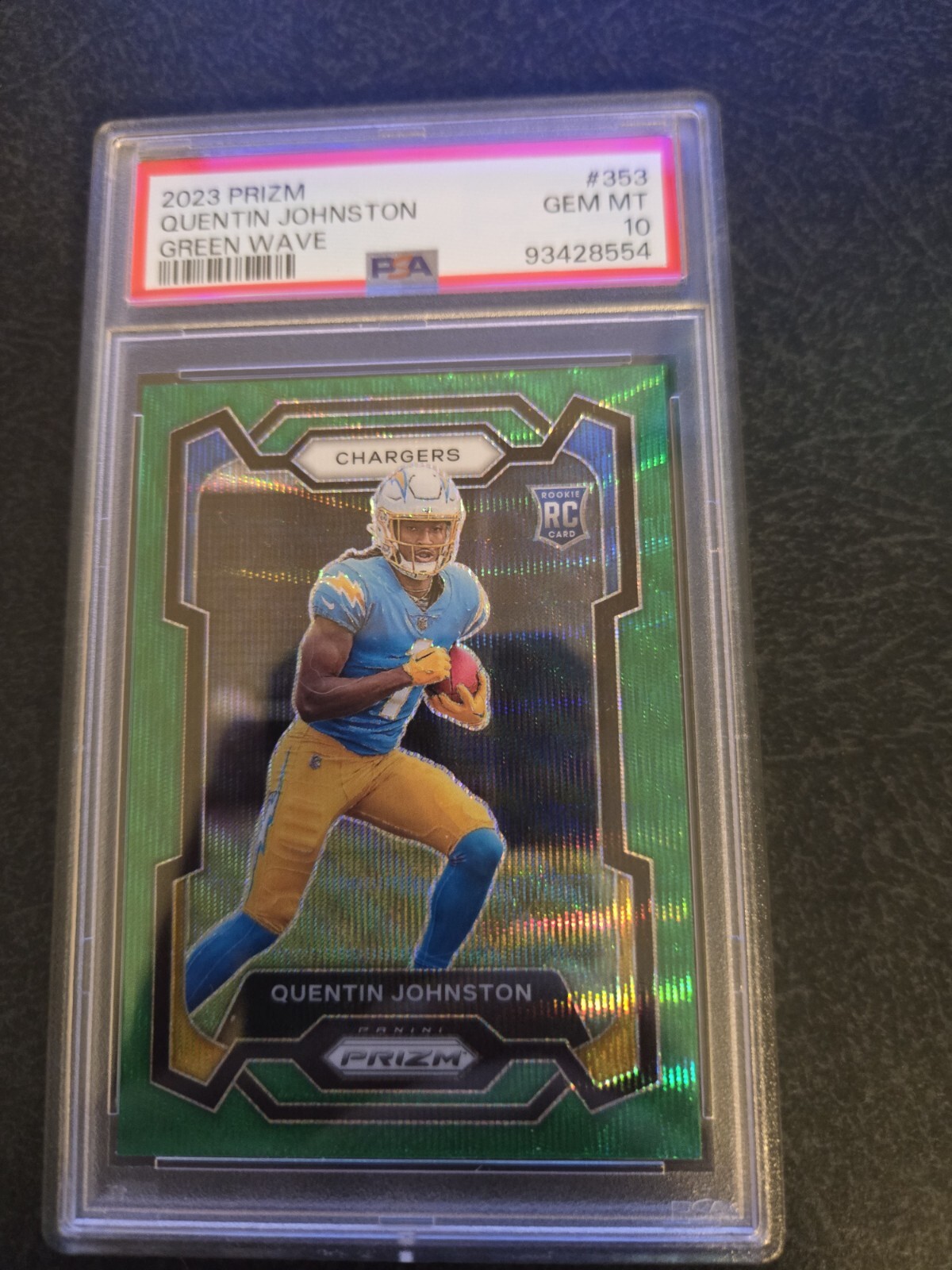 2023 Prizm Quentin Johnston Green Wave #353 RC PSA 10
