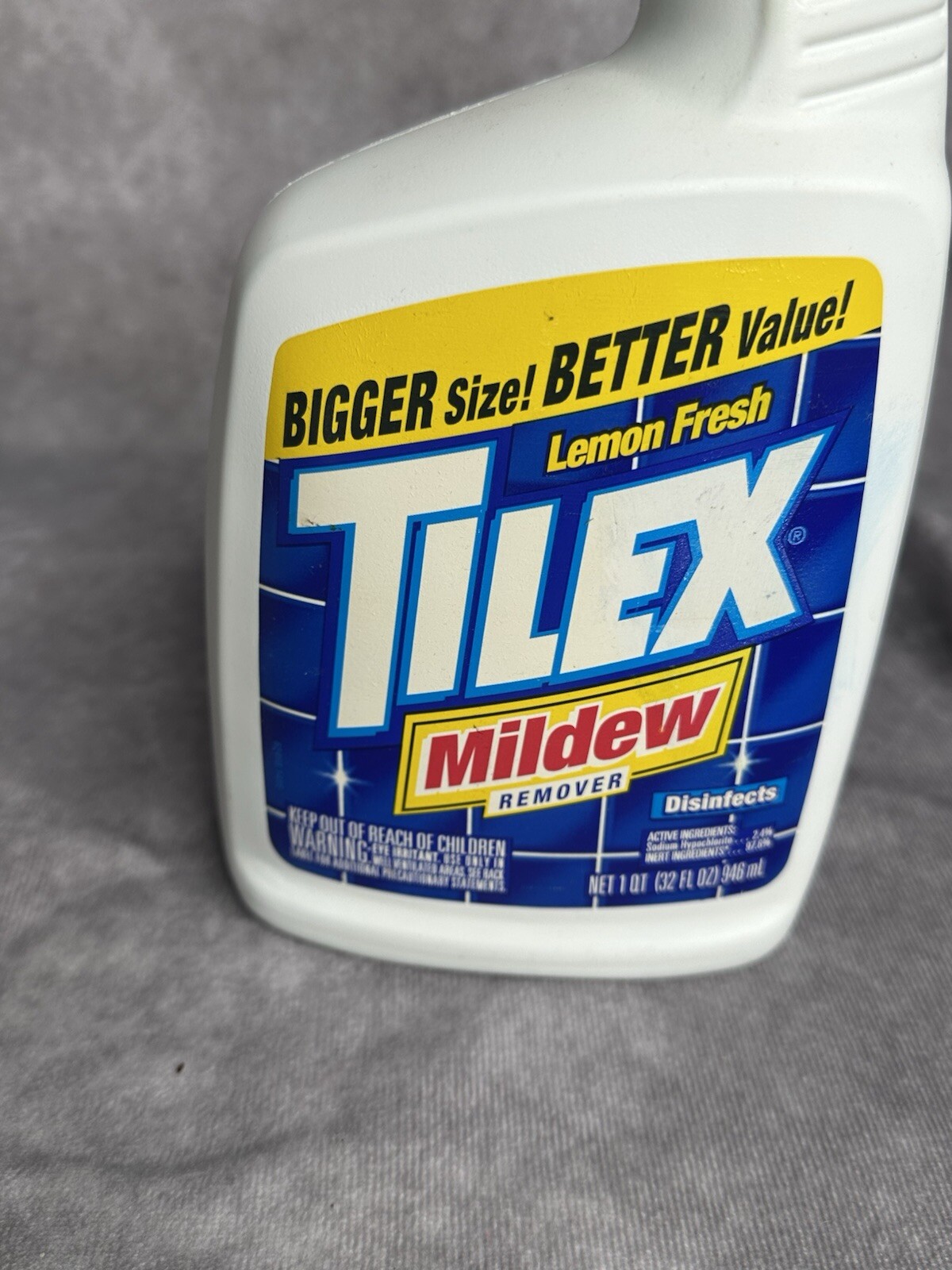 Vintage 1998 New Clorox Tilex Mildew Remover Lemon Fresh 32oz Prop NOS