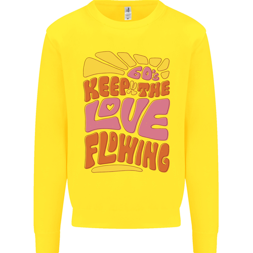 60s Keep the Love Flowing Funny Hippy Peace Kids Sweatshirt Jumper - Picture 81 of 97