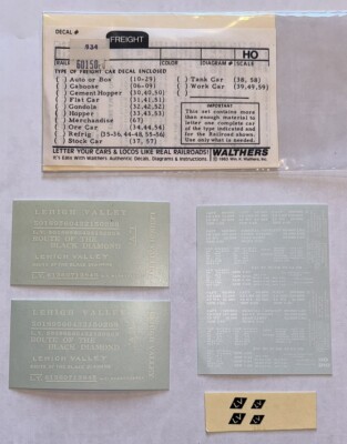 WALTHERS HO SCALE-LEHIGH VALLEY/LV BOX CAR-BLACK & WHITE LETTERING - #934-60150