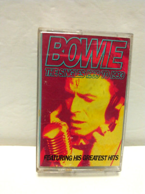DAVID BOWIE Cassette Tape THE SINGLES: 1969-1993 Rock Glam DOUBLE ALBUM ...