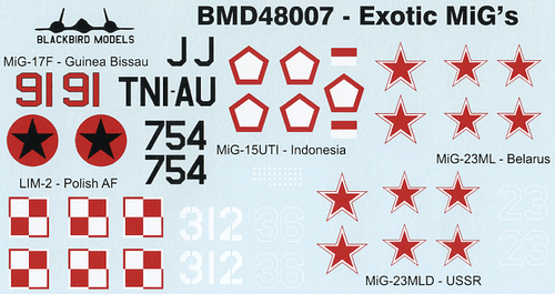 Exotische MiG's Decals im Maßstab 1:48 - Bild 1 von 3