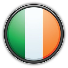 Ireland Flag Glossy Label Car Bumper Sticker Decal
