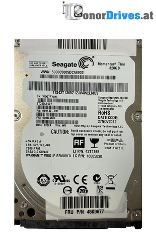 Seagate ST320LT007 - 320 GB - SATA - 9ZV142-071 - PCB 100654403 Rev. B*