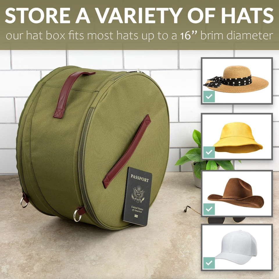 Caja Sombrero Dinámica para Viaje y Almacenamiento Diseño Plegable con Varillas Estabilizadoras Foto 4 de 4