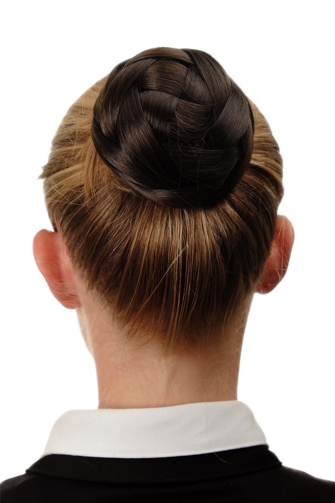 Ornate Braided Bun Hair Piece in Medium Brown for Bridal Styling Q399D-6