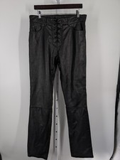 Pantaloni stringati Zara Steven Meisel pelle AW 2023 collezione Punk Runway 33 x 32