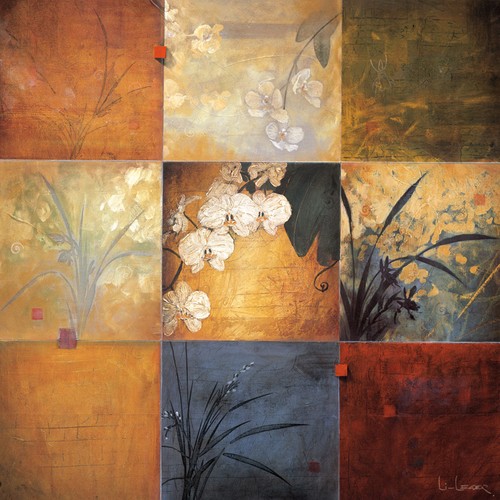 36W"x36H" ORCHID NINE PATCH by DON LI-LEGER - ONE PIECE FLORAL CANVAS