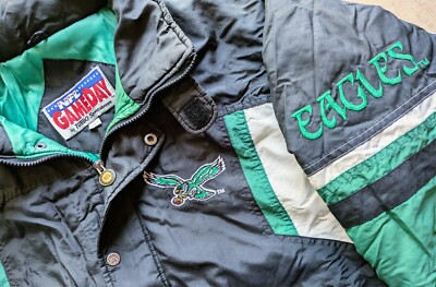 Philadelphia Eagles 90s GAME DAY Turbo puffer jacket L kelly