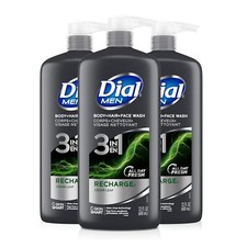 Dial Men 3in1 Body, Hair and Face Wash, Recharge, 69 fl oz 3-23 fl oz Bottles 
