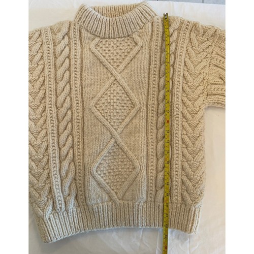 The Nature Company 100% Wool Fisherman Cable Knit Chunky Vtg Sweater Sz S - Picture 4 of 6