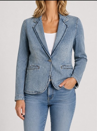 Hipchik Couture Embellished Bee Crown Blue Blazer Jacket Women