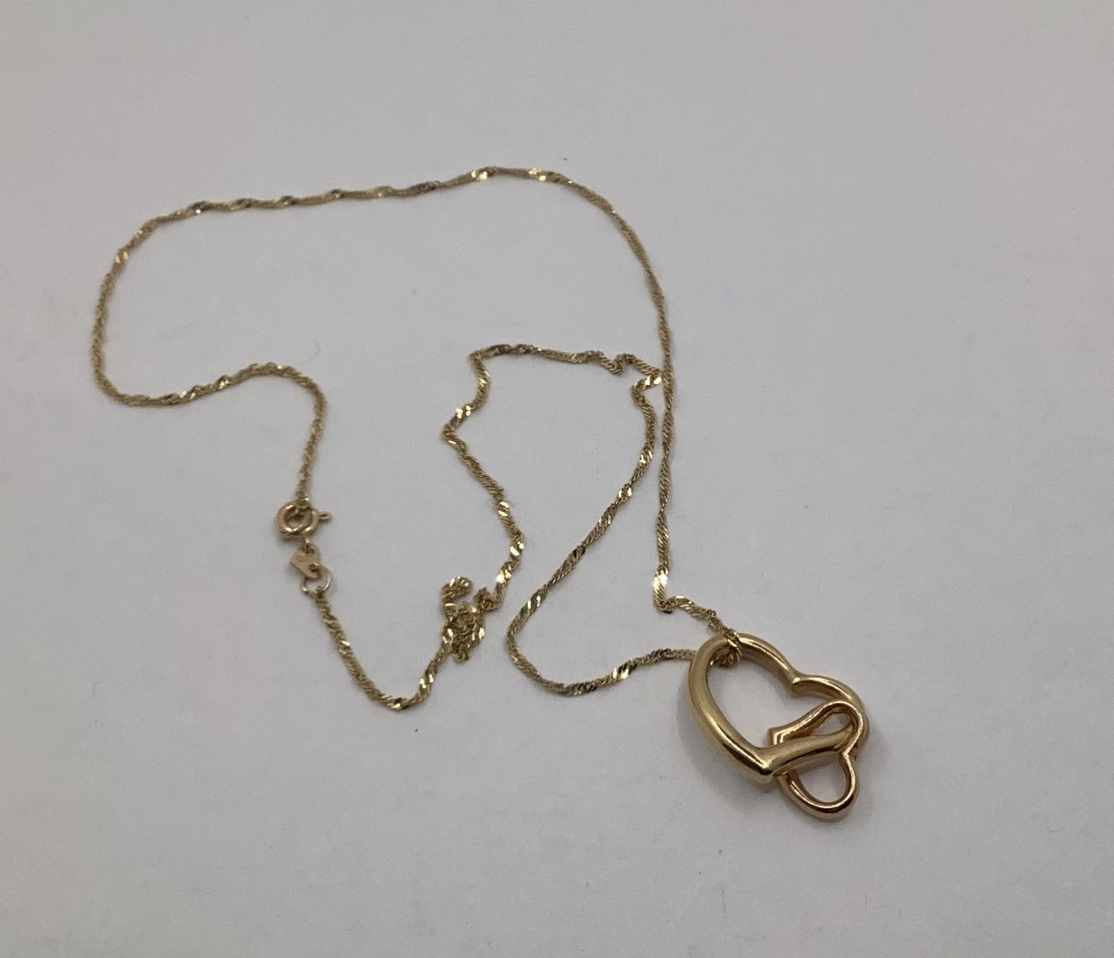 Signed OR 14K  Interlocking Puffy Double Heart Dr… - image 14