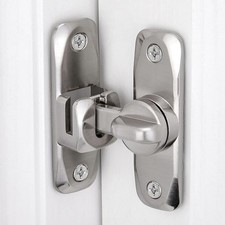 Silvery 90/180 Degree Barn Door Lock Premium Zinc Alloy Latch - Flip Gate Latch