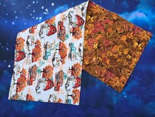 Handmade Quilted Table Runner Fall leaves trucks pumpkins Thanksgiving barns
